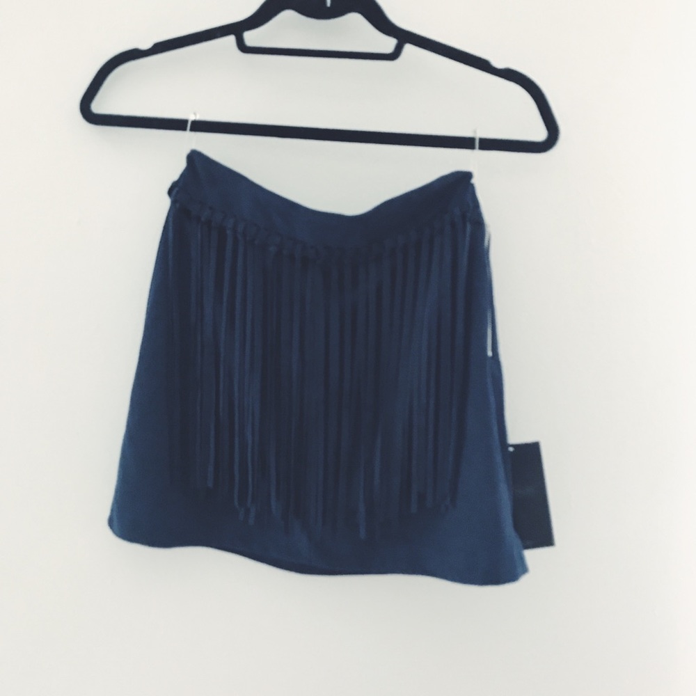 SALE Zara sueded fringe mini skirt. Size S.